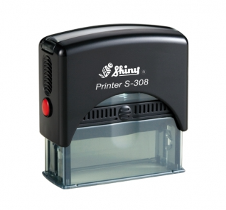 Tampon 10mmx45mm - ROUGE - SHINY - 2 Lignes de texte